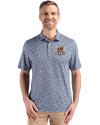 Toledo Mud Hens Cutter & Buck Pike Eco Flora Print Recycled Mens Big & Tall Polo Navy Blue Front Thumbnail Image