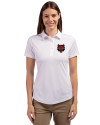Arkansas State Red Wolves Cutter & Buck Prospect Eco Textured Stretch Recycled Womens Short Sleeve Polo White Front Thumbnail Image