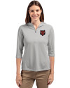 Arkansas State Red Wolves Cutter & Buck Virtue Eco Pique Recycled Half Zip Pullover Womens Hoodie Polished Medium Gray Front Thumbnail Image