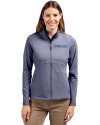 Spelman College Jaguars Cutter & Buck Adapt Eco Knit Heather Recycled Womens Full Zip Navy Blue Heather Front Thumbnail Image
