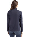 Spelman College Jaguars Cutter & Buck Coastline Epic Comfort Recycled Womens Funnel Neck Navy Blue Back Thumbnail Image