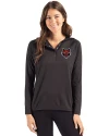 Arkansas State Red Wolves Cutter & Buck Coastline Epic Comfort Recycled Womens Hooded Shirt Black Front Thumbnail Image