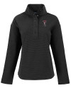 Texas Tech Red Raiders Alumni Cutter & Buck Hunts Point Eco Textured Fleece Recycled Womens Snap Pullover Black Mannequin Thumbnail Image