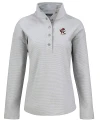 Louisville Cardinals College Vault Cutter & Buck Hunts Point Eco Textured Fleece Recycled Womens Snap Pullover Polished Medium Gray Mannequin Thumbnail Image