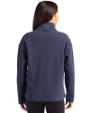 Illinois Fighting Illini Cutter & Buck Hunts Point Eco Textured Fleece Recycled Womens Snap Pullover Navy Blue Back Thumbnail Image