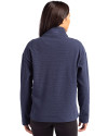 Auburn Tigers Cutter & Buck Hunts Point Eco Textured Fleece Recycled Womens Snap Pullover Navy Blue Back Thumbnail Image