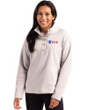 Fairleigh Dickinson Knights Cutter & Buck Hunts Point Eco Textured Fleece Recycled Womens Snap Pullover Polished Medium Gray Front Thumbnail Image