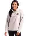 Ohio State Buckeyes - Cutter & Buck Hunts Point Eco Textured Fleece Recycled Womens Snap Pullover Polished Medium Gray Front Thumbnail Image