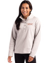 UOP Tigers Cutter & Buck Hunts Point Eco Textured Fleece Recycled Womens Snap Pullover Polished Medium Gray Front Thumbnail Image