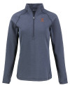 Texas Longhorns Alumni Cutter & Buck Peshastin Fleece Recycled Womens Half Zip Pullover Navy Blue Heather Mannequin Thumbnail Image