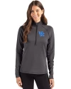 Kentucky Wildcats Cutter & Buck Peshastin Fleece Recycled Womens Half Zip Pullover Black Heather Front Thumbnail Image