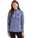Creighton Bluejays Cutter & Buck Peshastin Fleece Recycled Womens Half Zip Pullover Tour Blue Heather Front Thumbnail Image