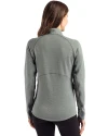 North Dakota Cutter & Buck Peshastin Fleece Recycled Womens Half Zip Pullover Hunter Heather Back Thumbnail Image