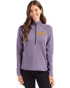LSU Tigers Alumni Cutter & Buck Peshastin Fleece Recycled Womens Half Zip Pullover College Purple Heather Front Thumbnail Image