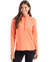 Oklahoma State Cowboys Alumni Cutter & Buck Peshastin Fleece Recycled Womens Half Zip Pullover College Orange Heather Front Thumbnail Image
