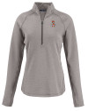 Oklahoma State Cowboys Wrestling Pete Cutter & Buck Peshastin Fleece Recycled Womens Half Zip Pullover Elemental Grey Heather Mannequin Thumbnail Image