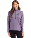 East Carolina (ECU) Pirates College Vault Cutter & Buck Peshastin Fleece Recycled Womens Half Zip Pullover College Purple Heather Front Thumbnail Image