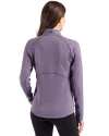 East Carolina (ECU) Pirates College Vault Cutter & Buck Peshastin Fleece Recycled Womens Half Zip Pullover College Purple Heather Back Thumbnail Image