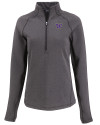 Washington Huskies Cutter & Buck Peshastin Fleece Recycled Womens Half Zip Pullover Black Heather Mannequin Thumbnail Image