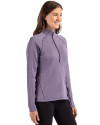 Kansas State Wildcats Cutter & Buck Peshastin Fleece Recycled Womens Half Zip Pullover College Purple Heather Side Thumbnail Image