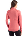 Nebraska Cornhuskers Cutter & Buck Peshastin Fleece Recycled Womens Half Zip Pullover Red Heather Back Thumbnail Image
