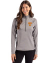 Tennessee Volunteers Cutter & Buck Peshastin Fleece Recycled Womens Half Zip Pullover Elemental Grey Heather Front Thumbnail Image