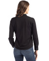Grambling Tigers Cutter & Buck Advantage Tri-Blend Eco Soft Pique Long Sleeve Knitted Womens Button Up Black Back Thumbnail Image