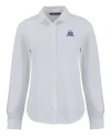 Northwestern Wildcats College Vault Cutter & Buck Advantage Tri-Blend Eco Soft Pique Long Sleeve Knitted Womens Button Up White Mannequin Thumbnail Image