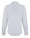 Northwestern Wildcats College Vault Cutter & Buck Advantage Tri-Blend Eco Soft Pique Long Sleeve Knitted Womens Button Up White Mannequin Back Thumbnail Image