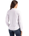 Old Dominion Monarchs College Vault - Cutter & Buck Advantage Tri-Blend Eco Soft Pique Long Sleeve Knitted Womens Button Up White Back Thumbnail Image
