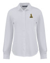 View image 6: Northern Arizona Lumberjacks College Vault Cutter & Buck Advantage Recycled Cotton-Blend Pique Womens Long Sleeve Button Down Shirt White Mannequin