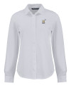 View image 6: Navy Midshipmen Cutter & Buck Advantage Recycled Cotton-Blend Pique Womens Long Sleeve Button Down Shirt White Mannequin