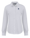 Penn State Nittany Lions Alumni Cutter & Buck Advantage Tri-Blend Eco Soft Pique Long Sleeve Knitted Womens Button Up White Mannequin Thumbnail Image