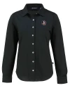 Florida State Seminoles Cutter & Buck Advantage Tri-Blend Eco Soft Pique Long Sleeve Knitted Womens Button Up Black Mannequin Thumbnail Image