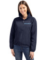 Spelman College Jaguars Cutter & Buck Charter Eco Recycled Womens Full-Zip Jacket Navy Blue Front Thumbnail Image
