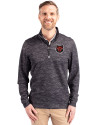 Arkansas State Red Wolves Cutter & Buck Traverse Stretch Eco Camo Print Quarter Zip Mens Pullover Black Front Thumbnail Image