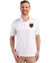 Arkansas State Red Wolves Cutter & Buck Prospect Eco Textured Stretch Recycled Mens Short Sleeve Polo White Front Thumbnail Image