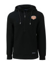 Texas Longhorns 100 Years at DKR Cutter & Buck Roam Eco Half Zip Recycled Mens Hooded Pullover Black Mannequin Thumbnail Image