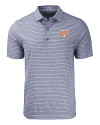 Texas Longhorns 100 Years at DKR Cutter & Buck Forge Eco Heather Stripe Stretch Recycled Mens Polo Navy Blue Heather Mannequin Thumbnail Image