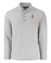 View image 7: Oklahoma State Cowboys Wrestling Pete Cutter & Buck Hunts Point Recycled Fleece Mens Hybrid Snap Placket Pullover Polished Medium Gray Mannequin