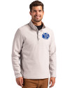 Air Force Falcons College Vault Cutter & Buck Hunts Point Eco Textured Fleece Recycled Mens Snap Pullover Polished Medium Gray Front Thumbnail Image