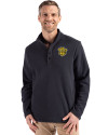 Missouri Tigers College Vault Cutter & Buck Hunts Point Eco Textured Fleece Recycled Mens Snap Pullover Black Front Thumbnail Image