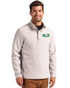North Dakota Cutter & Buck Hunts Point Eco Textured Fleece Recycled Mens Snap Pullover Polished Medium Gray Front Thumbnail Image