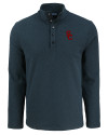 USC Trojans Cutter & Buck Hunts Point Eco Textured Fleece Recycled Mens Snap Pullover Black Mannequin Thumbnail Image