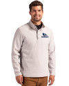 Creighton Bluejays Cutter & Buck Hunts Point Eco Textured Fleece Recycled Mens Snap Pullover Polished Medium Gray Front Thumbnail Image