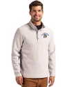 San Jose State Spartans Cutter & Buck Hunts Point Eco Textured Fleece Recycled Mens Snap Pullover Polished Medium Gray Front Thumbnail Image