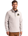 East Carolina Pirates Cutter & Buck Hunts Point Eco Textured Fleece Recycled Mens Snap Pullover Polished Medium Gray Front Thumbnail Image