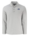 Brigham Young Cougars Cutter & Buck Hunts Point Eco Textured Fleece Recycled Mens Snap Pullover Polished Medium Gray Mannequin Thumbnail Image