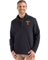 Tennessee Volunteers Cutter & Buck Hunts Point Eco Textured Fleece Recycled Mens Snap Pullover Black Front Thumbnail Image