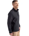 Fresno Grizzlies Cutter & Buck Hunts Point Eco Textured Fleece Recycled Mens Snap Pullover Black Side Thumbnail Image